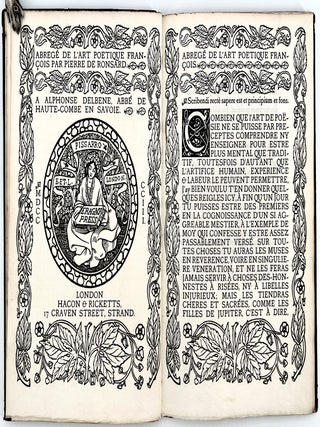 762 Abrégé de L'Art Poétique François par Pierre de Ronsard. Pierre de ERAGNY PRESS / Ronsard