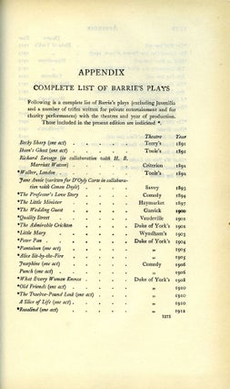 The Plays of J.M. Barrie; In One Volume