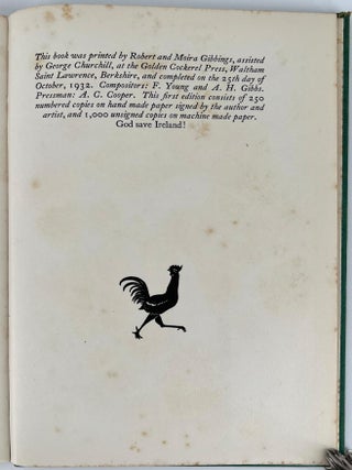 Rummy; That Noble Game Expounded in Prose, Poetry, Diagram and 15 Engravings by A. E. COPPARD and ROBERT GIBBINGS, with an Account of Certain Diversions into the Mountain Fastnesses of Cork and Kerry.
