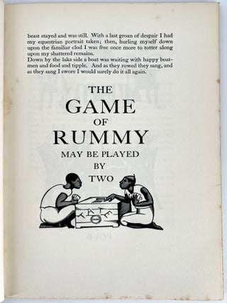 Rummy; That Noble Game Expounded in Prose, Poetry, Diagram and 15 Engravings by A. E. COPPARD and ROBERT GIBBINGS, with an Account of Certain Diversions into the Mountain Fastnesses of Cork and Kerry.