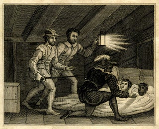 874 Three Men with a Lantern Standing Over Three Bodies. English School 17th century