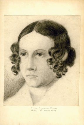 890 Head of a Woman with Curls Along Cheeks. Anglo-American School
