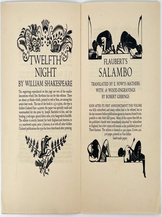 Season 1932 (Prospectus); Mr. Robert Gibbings presents his world famous GOLDEN COCKEREL in its Eleventh Year in six completely New and Original Numbers