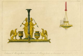 936 Disegno per calamaio in bronzo dorato con ornamenti in cristallo (design for gilt bronze...