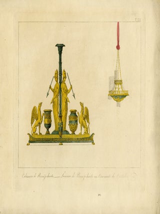 Disegno per calamaio in bronzo dorato con ornamenti in cristallo (design for gilt bronze inkwell with crystal ornaments)