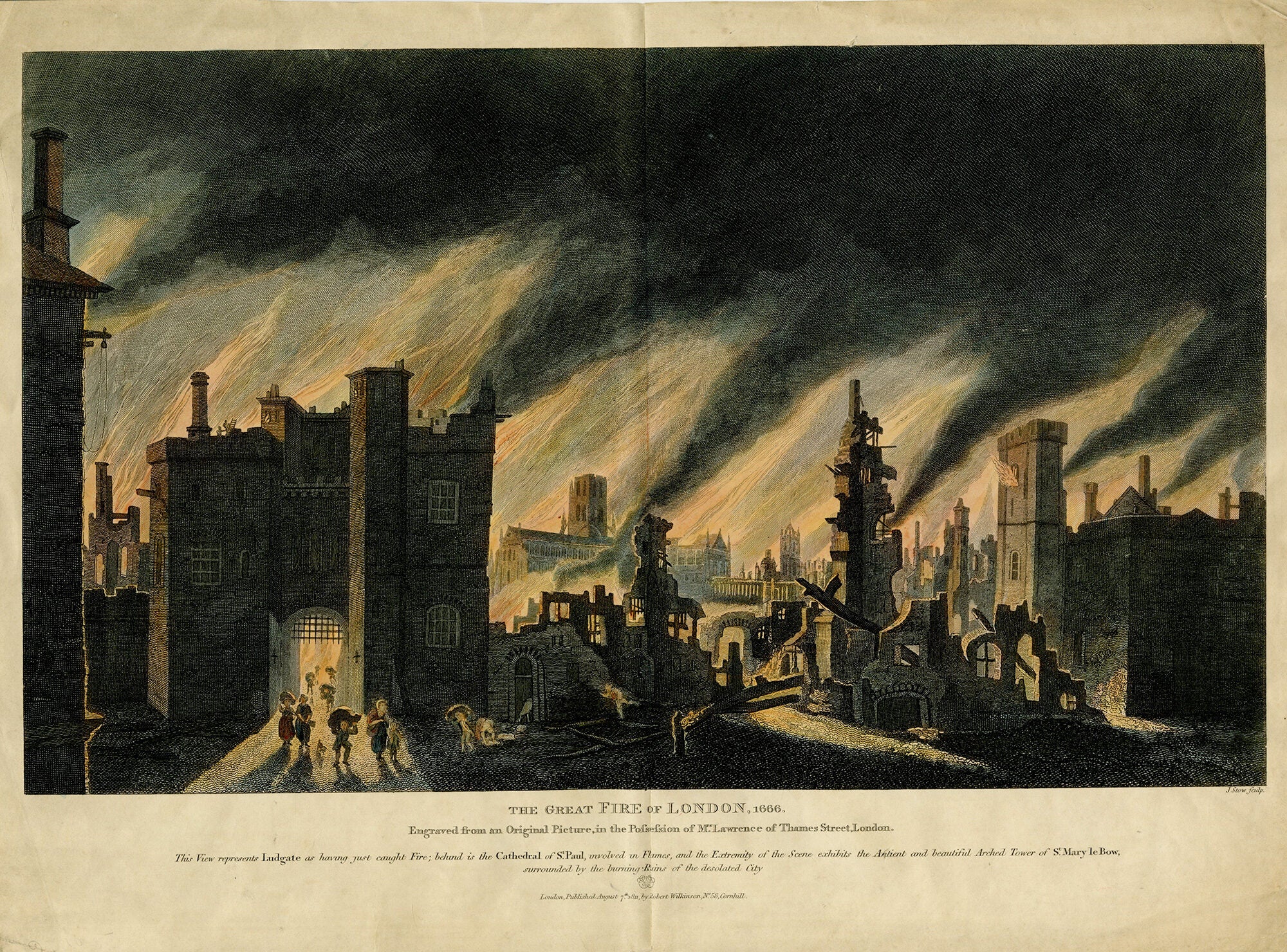 ロンドン大火 The Great Fire of London ポスター 額装品 ロンドン大火