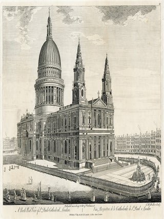 947 A North West View of St. Paul's Cathedral, London. Johann Sebastian Müller, after an...