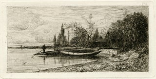 965 Chaland au bord d'une rivière; Environs de Rix (2); Two works. Adolphe Appian