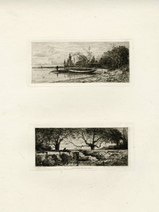Chaland au bord d'une rivière; Environs de Rix (2); Two works